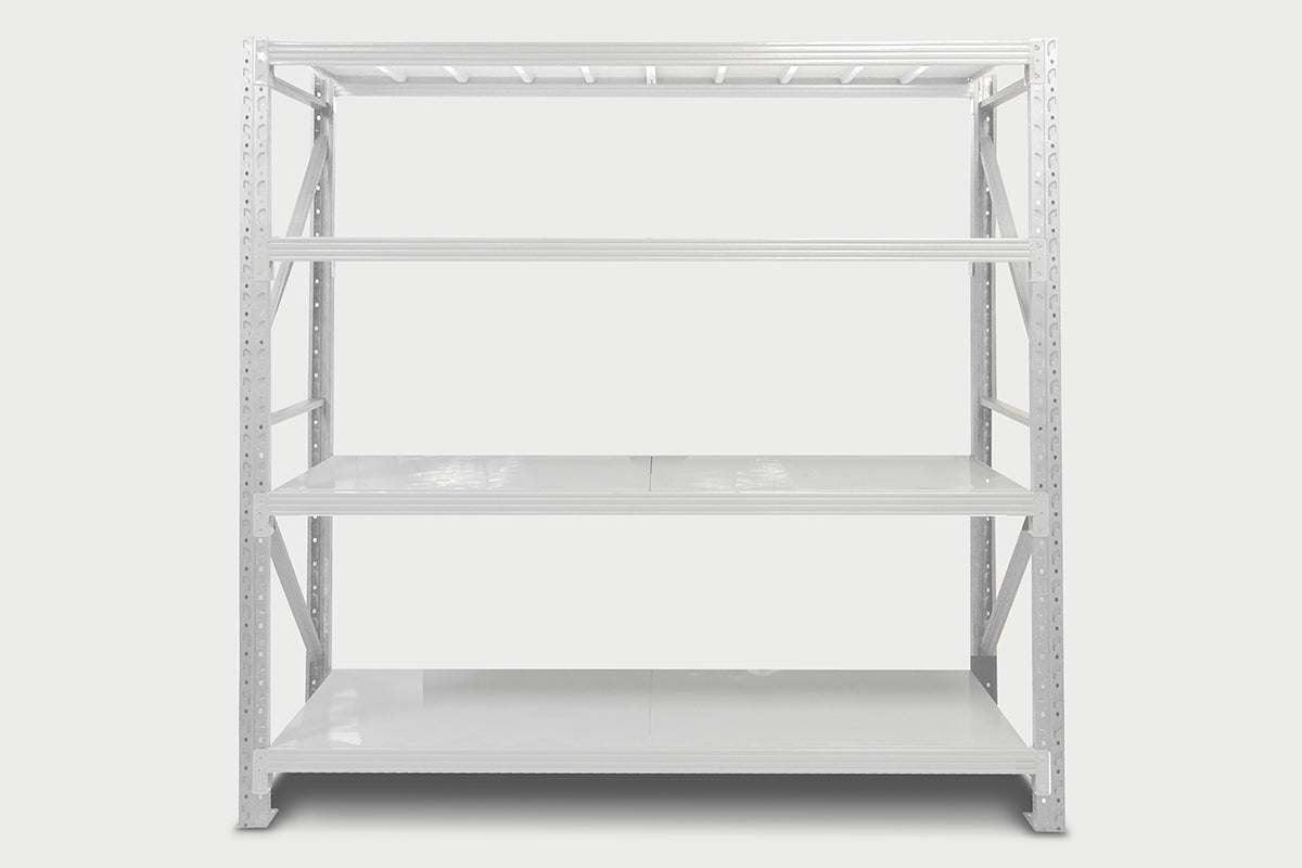 4-Layer Longspan Shelving Grey White - 1.5 M