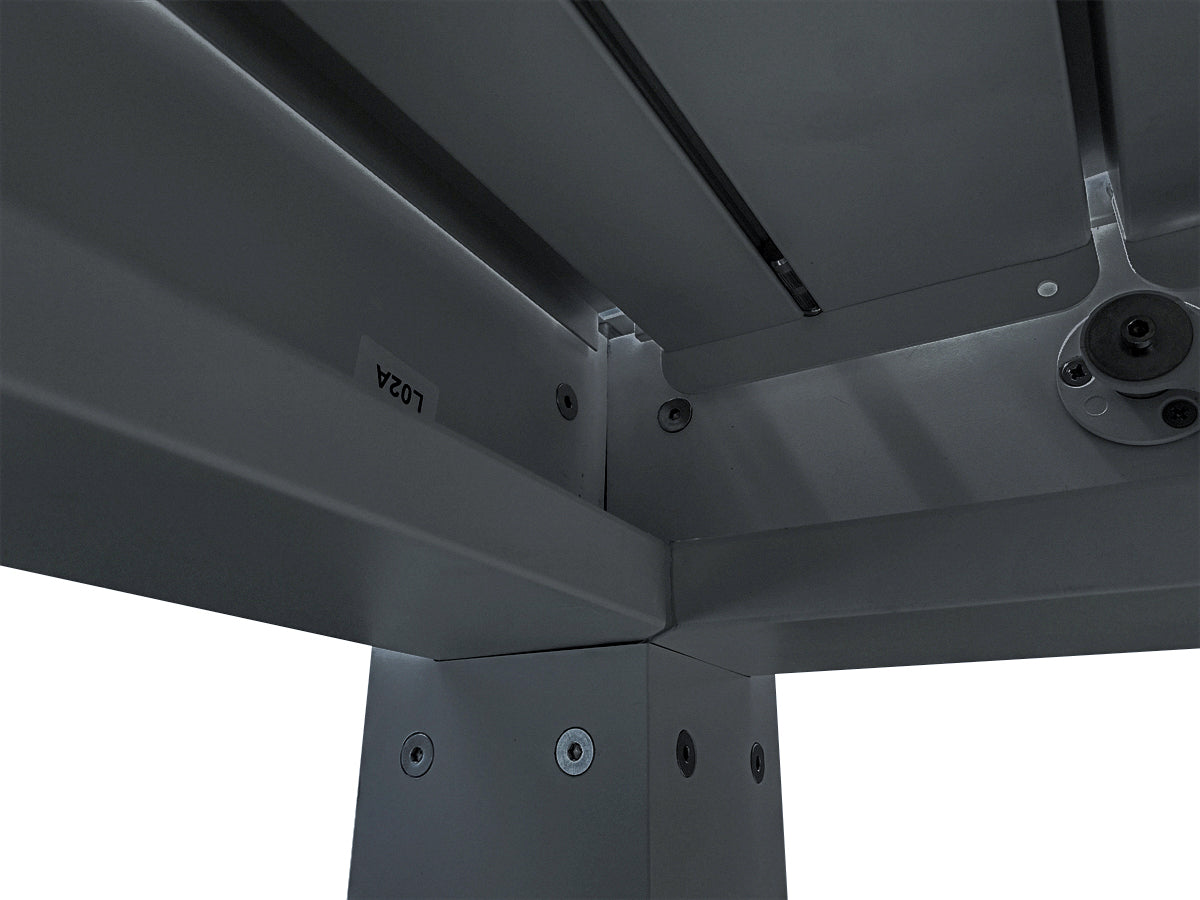 Aluminum Louvre Roof Pergola Grey - 3m x 3m