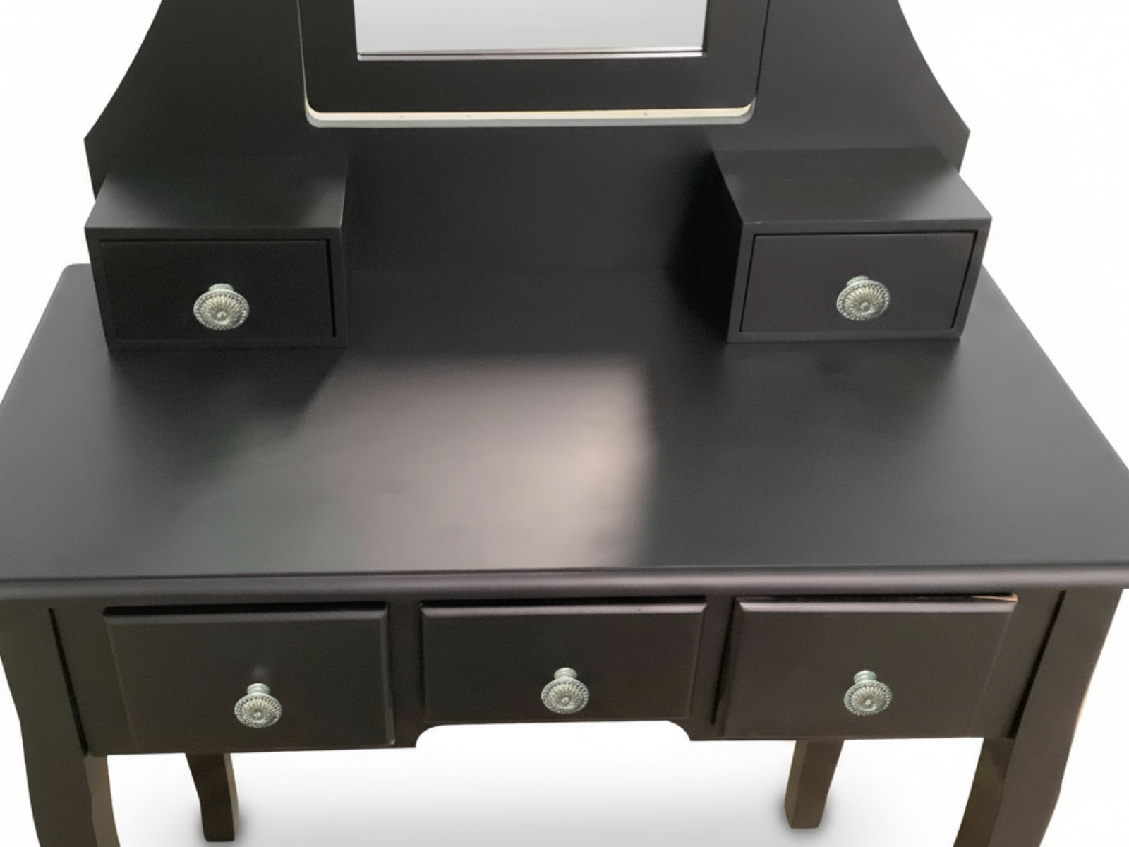 Dressing Table with Stool Black - 74.5 cm