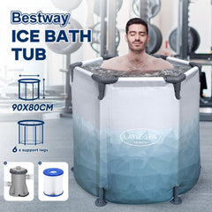 DS BD Bestway Ice Bath Tub 253L Freestanding Recovery Spa Bathtub Massage
