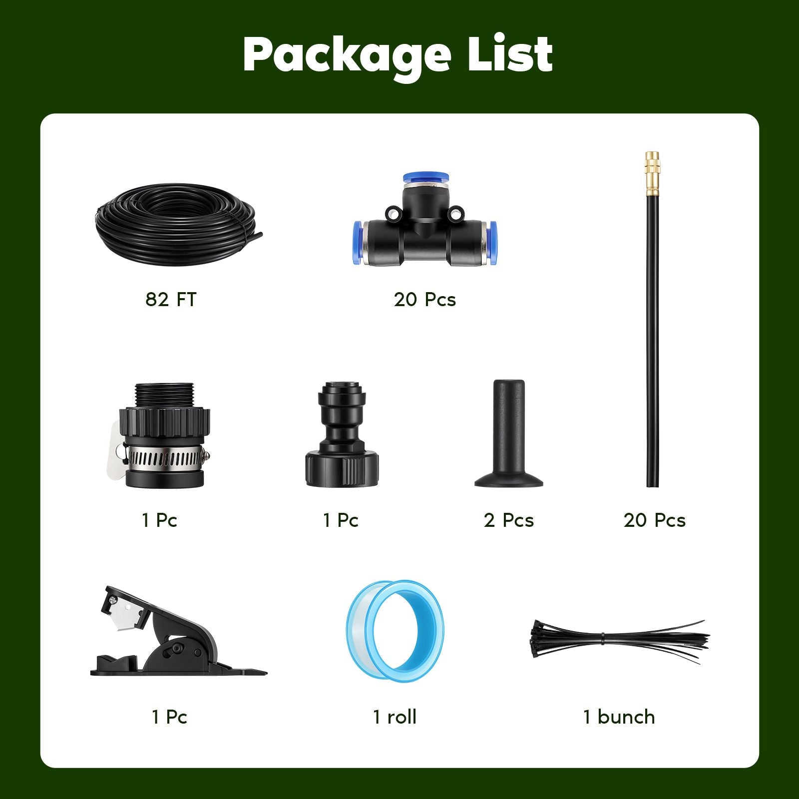 DS BD Drip Irrigation System 25m AutomaticGarden Watering Misting Kit 360 Degree