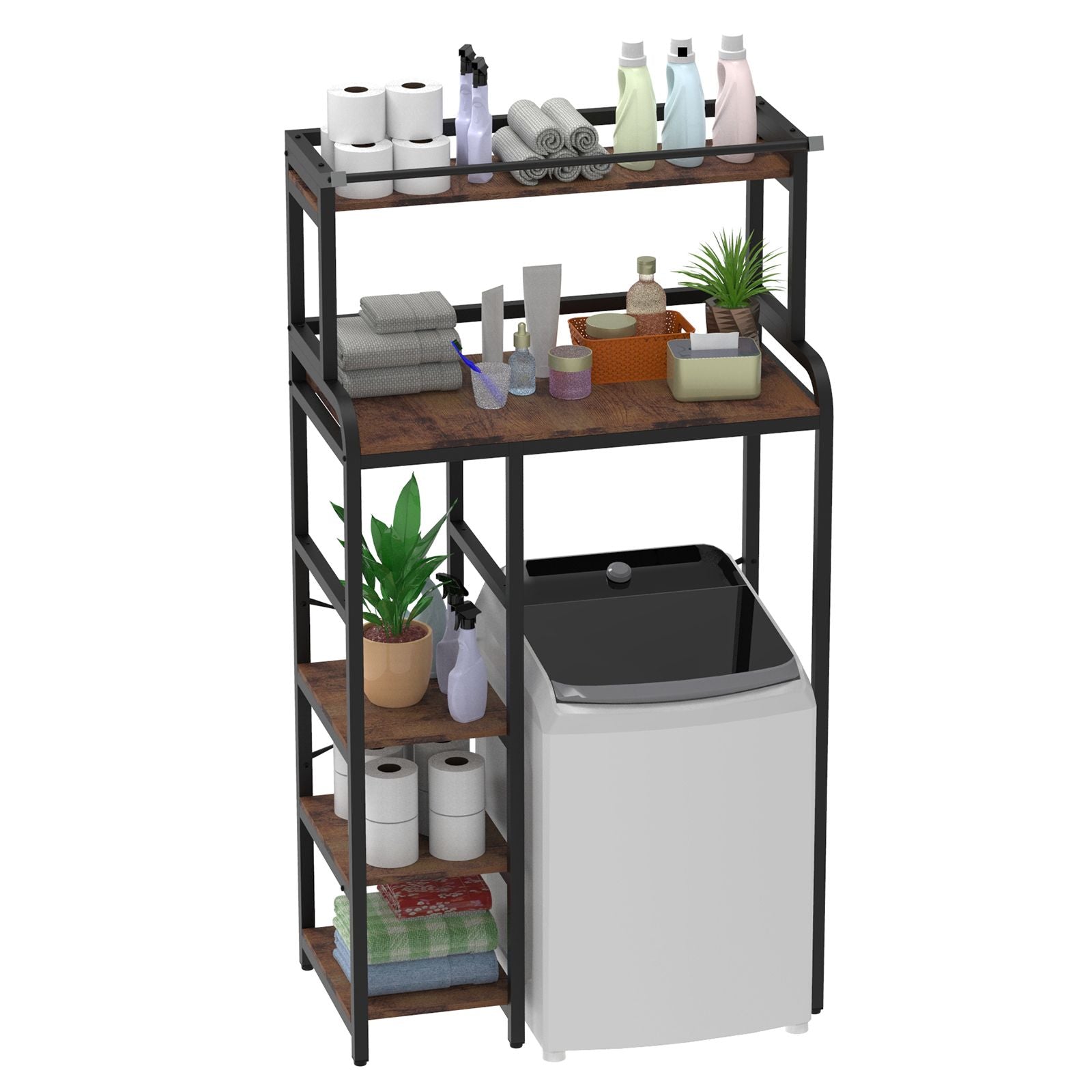 DS BD 5 Tier Shelf Laundry Storage Rack Over Above Toilet Washing Machine