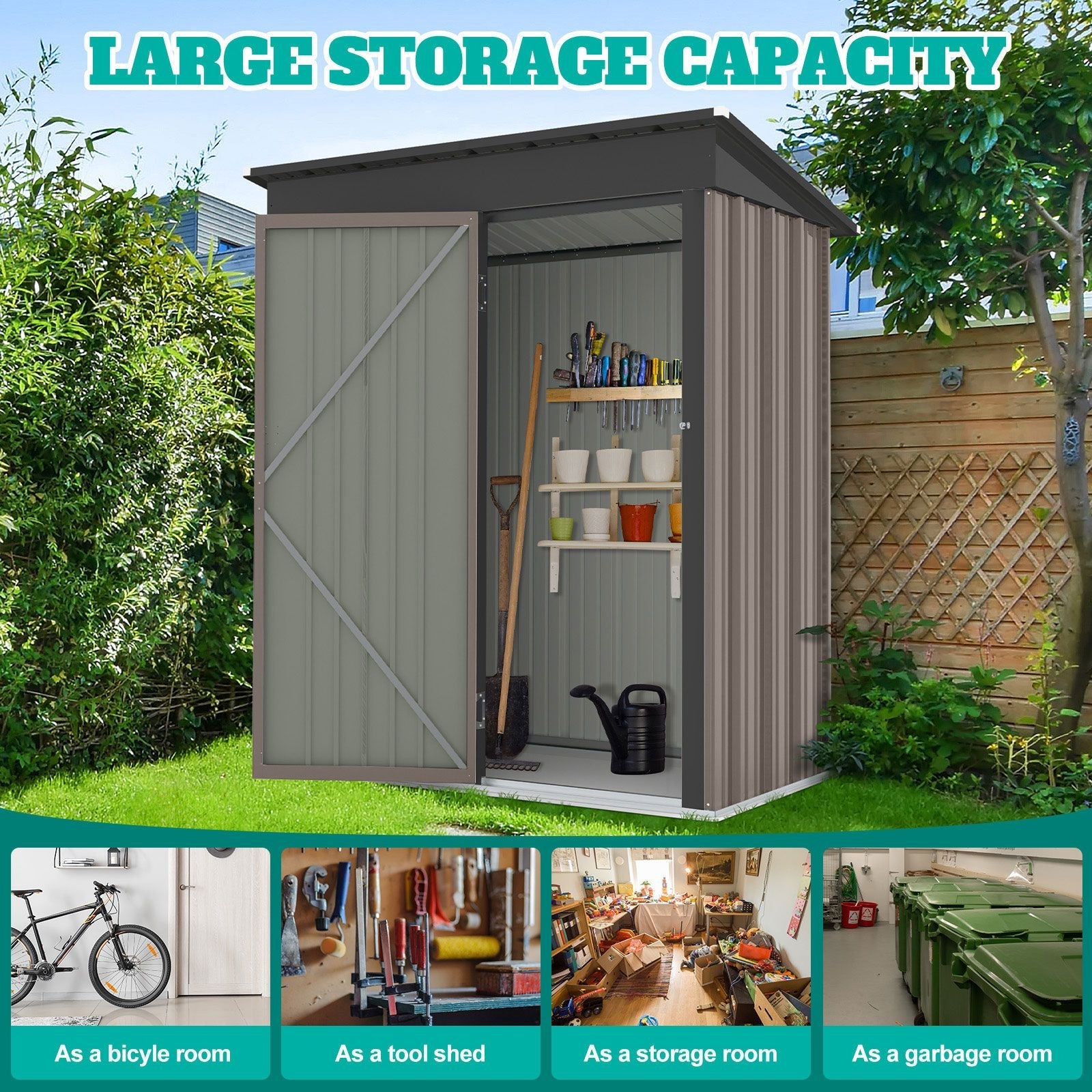DS BD Garden Storage Shed Backyard Tool Garage Bike Lockable Utility House Pet
