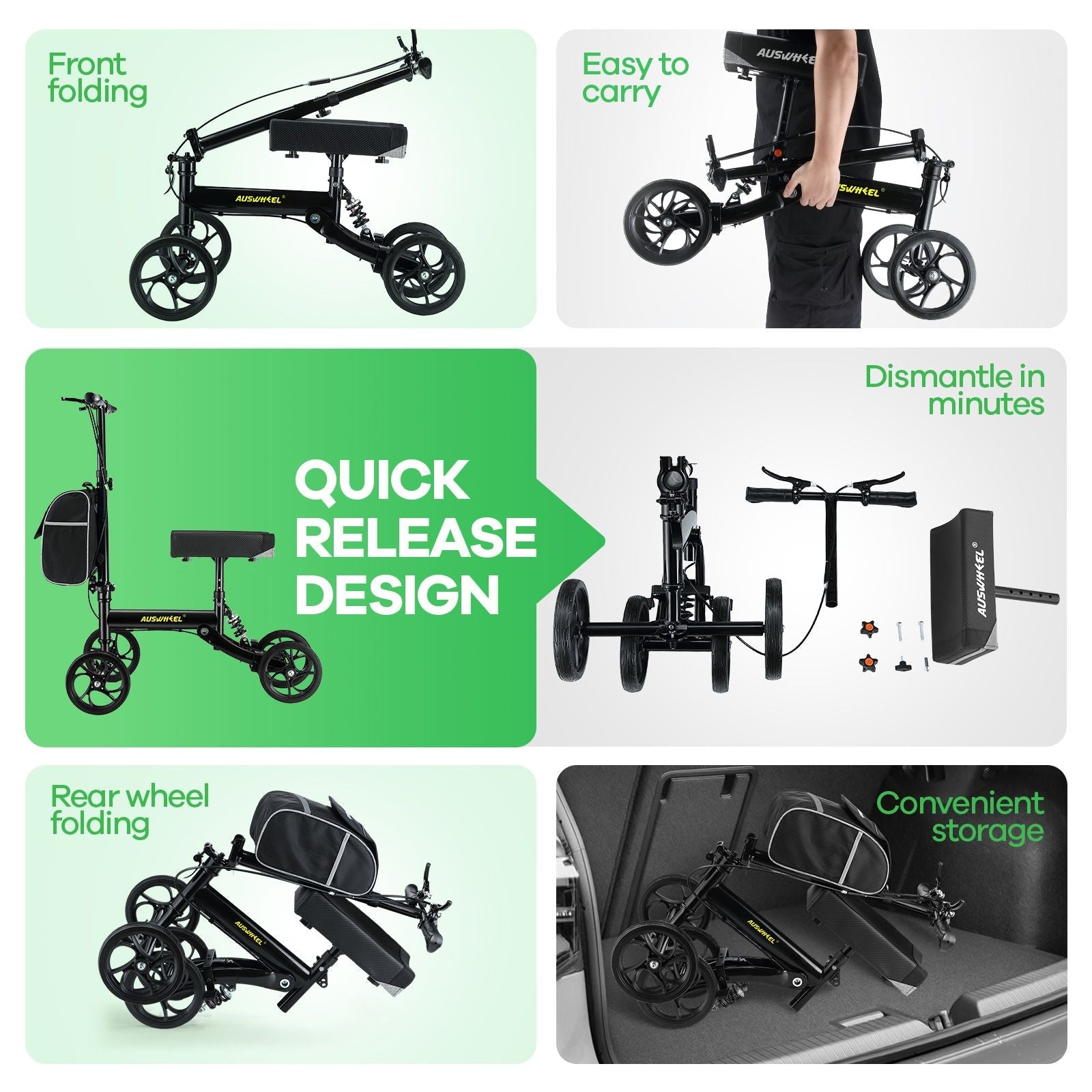 DS BD Knee Scooter Walker Steerable Mobility Walking Equipment Wheelchair