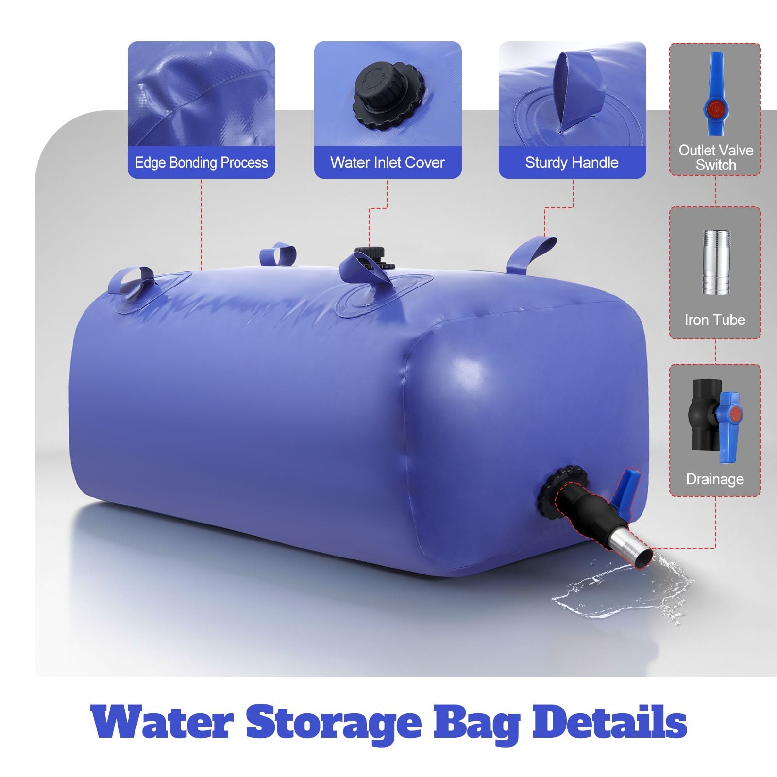 DS BD 240L Large Water Storage Bladder Tank Container SoftBag Foldable Emergency