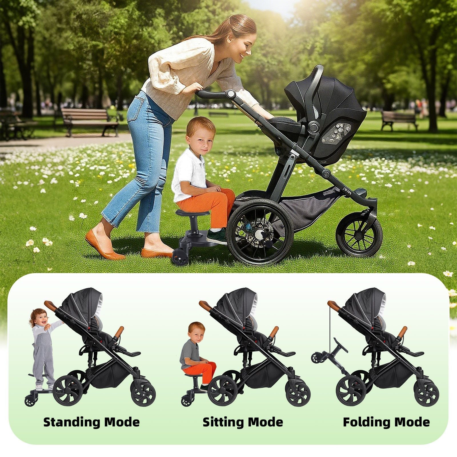 DS BD Universal Stroller Step Board Travel Pram Seat Attachment Toddlers Kids