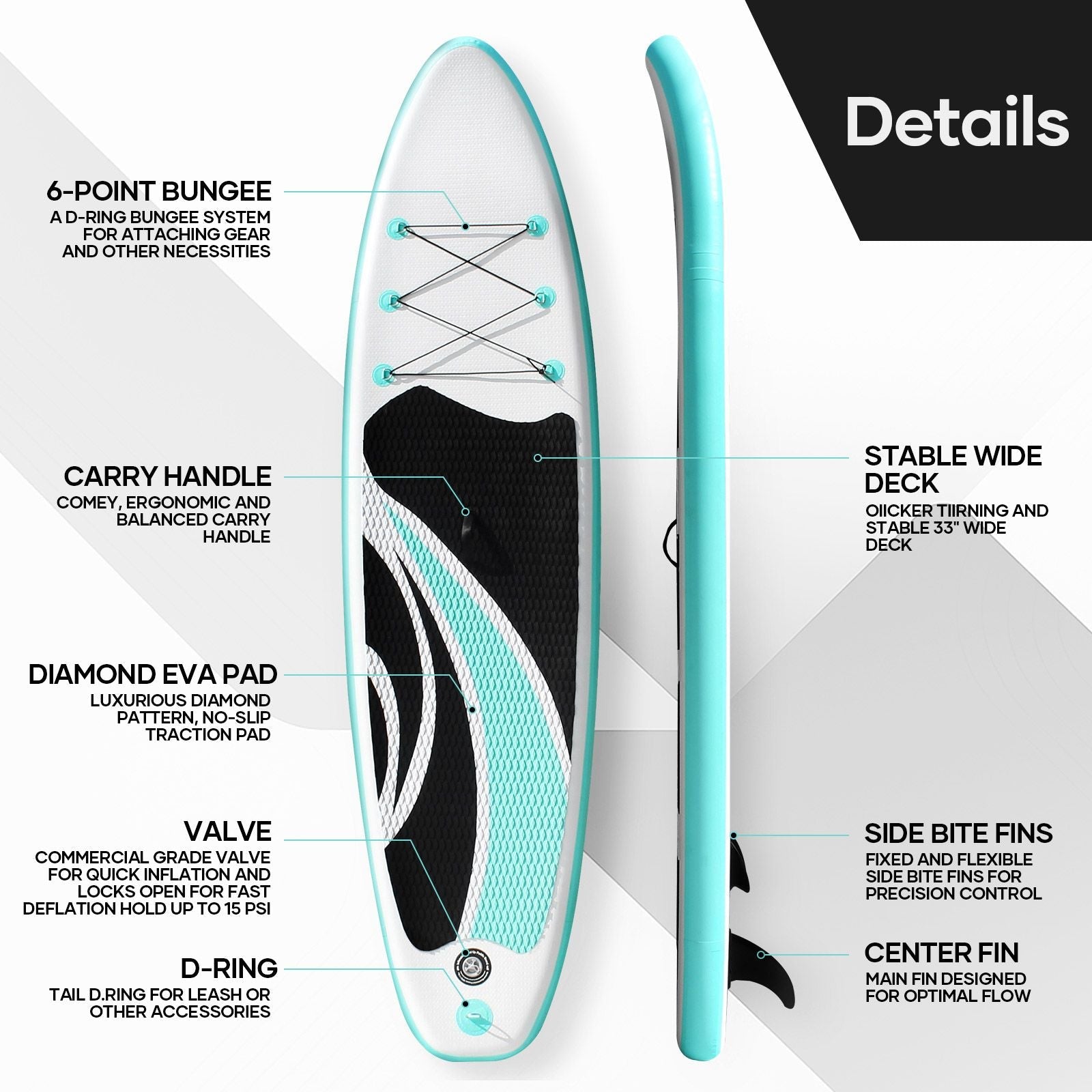 DS BD Stand Up Paddle Board Inflatable SUP Surfboard Paddleboarding KayakSurfing