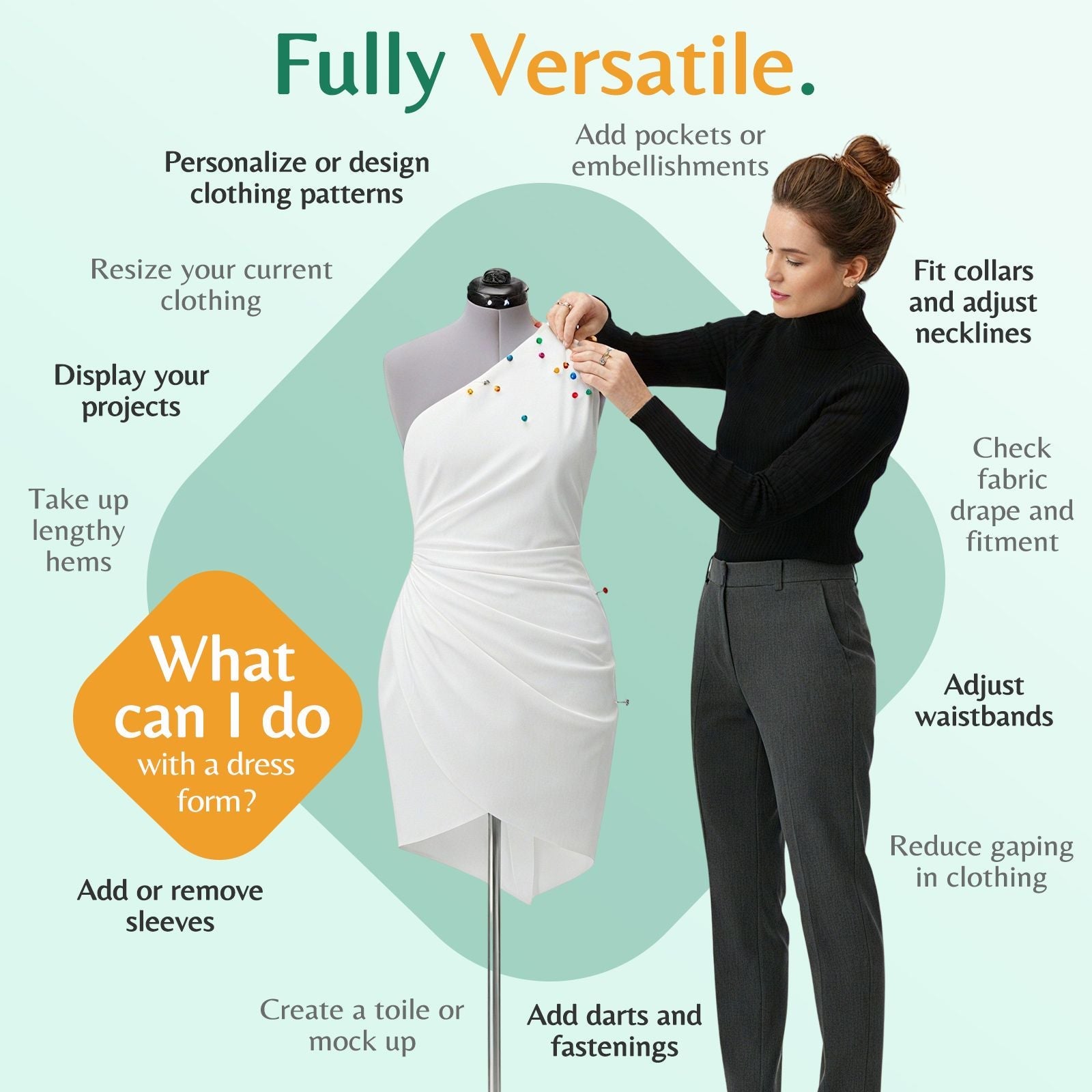 DS BD Female Mannequin Dressmaker Sewing Dummy Model Manikin Dress Form Pinnable