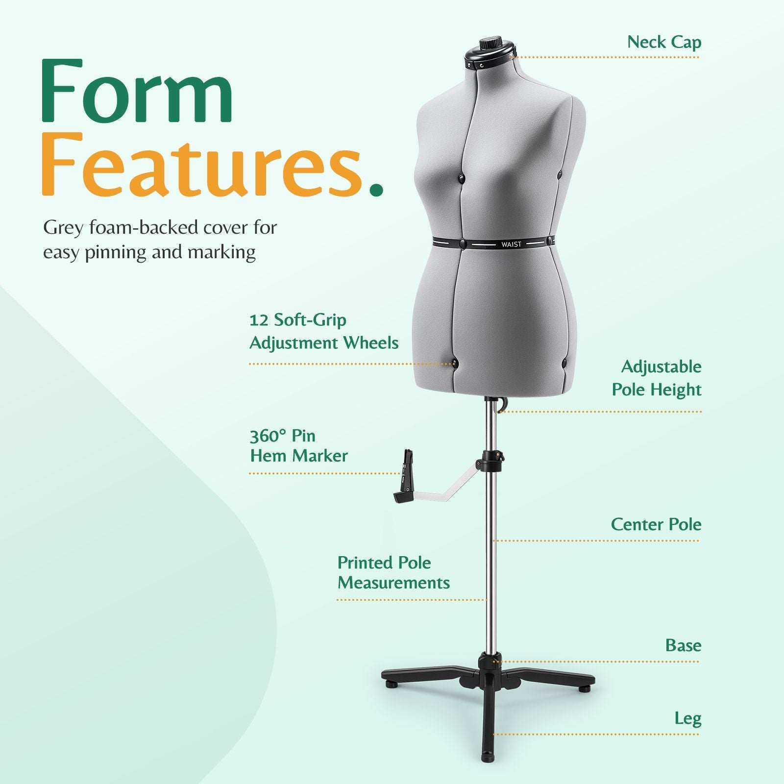 DS BD Female Mannequin Dressmaker Sewing Dummy Model Manikin Dress Form Pinnable