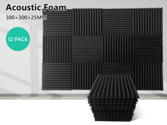12 Teeth Wedge Acoustic Foam Panels 30 × 30cm – 12 Pack
