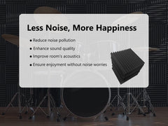 12 Teeth Wedge Acoustic Foam Panels 30 × 30cm – 12 Pack