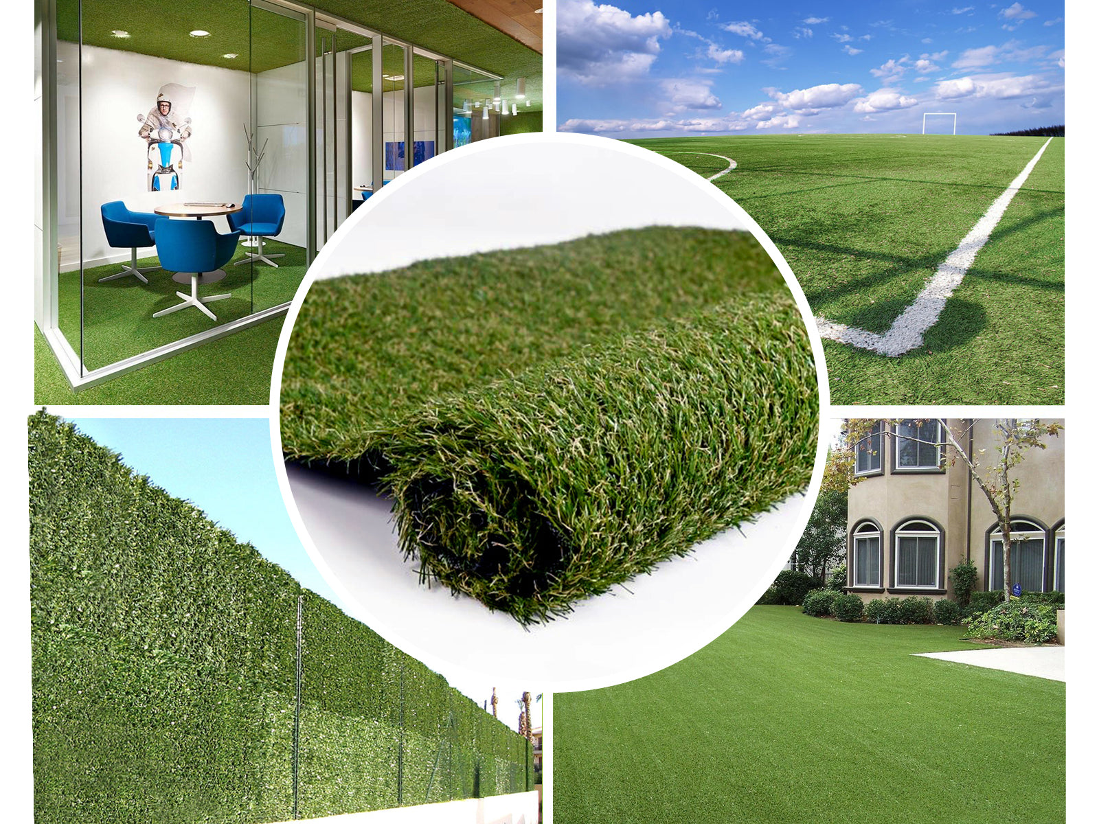 4-Colored 40 mm Artificial Grass - 1x10 m Roll