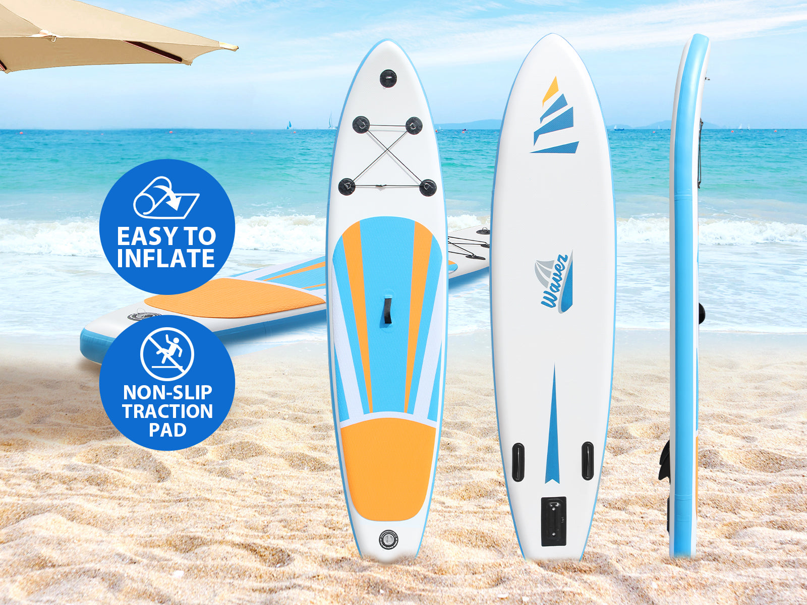 10 ft Double Layer Inflatable SUP - Blue & Yellow