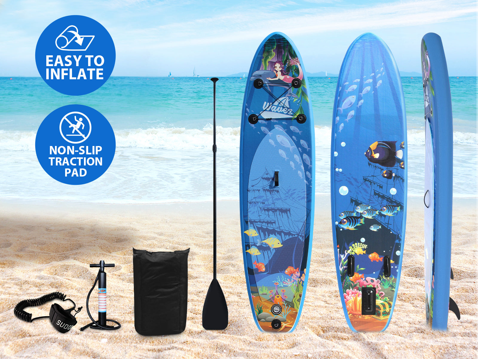 10 ft Single Layer Inflatable SUP - Sea Cartoon