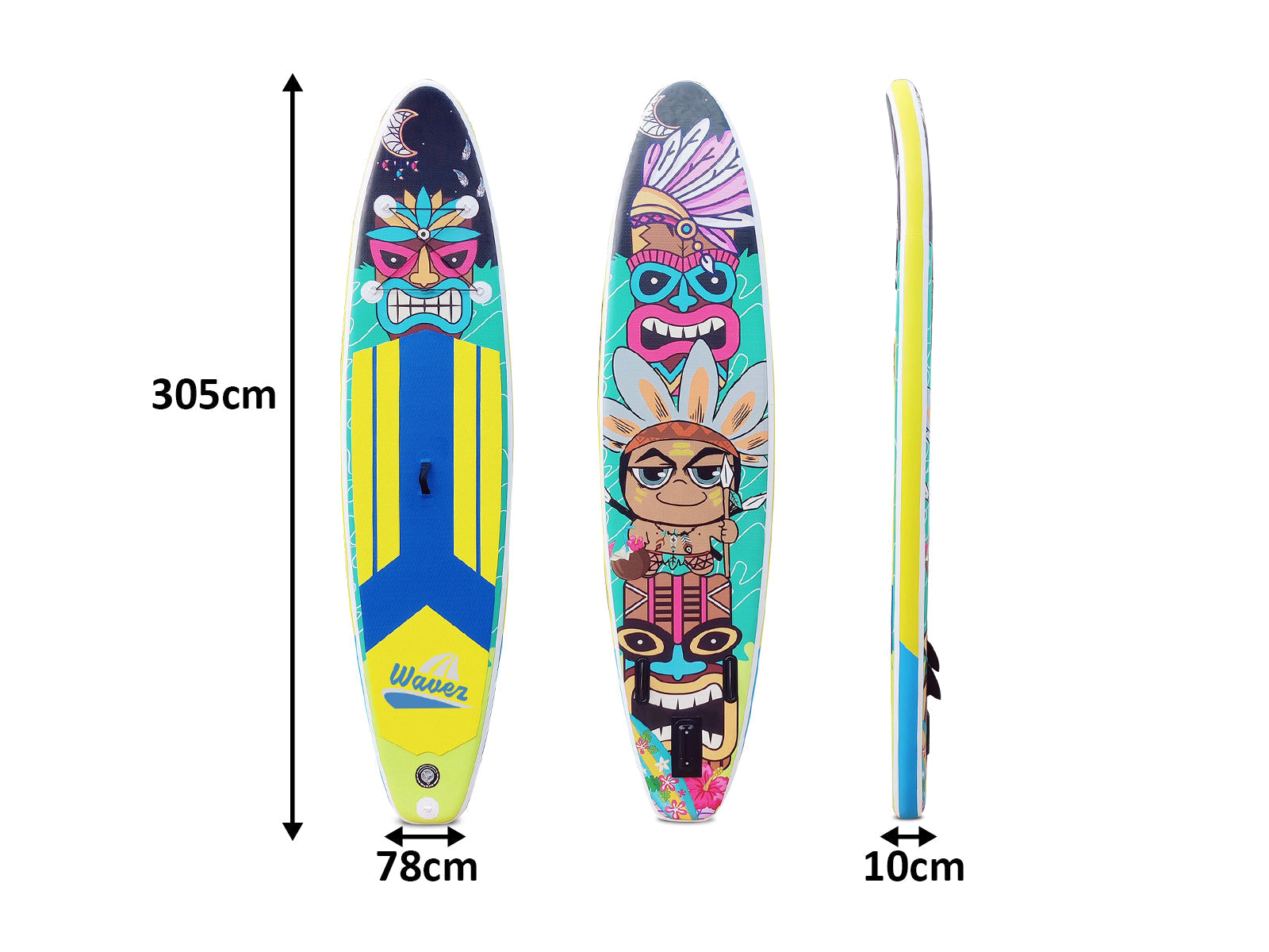 10 ft Single Layer Inflatable SUP - Wild Man Cartoon