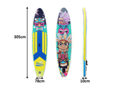 10 ft Single Layer Inflatable SUP - Wild Man Cartoon