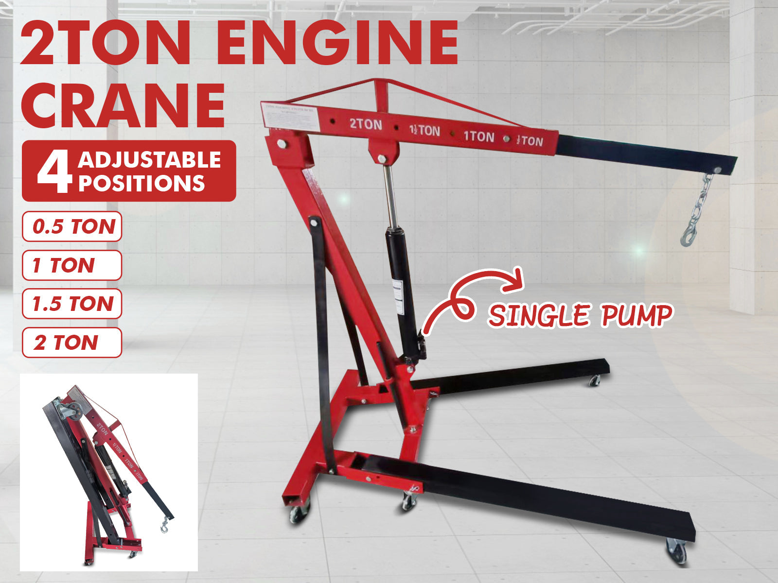 2 Ton Folding Engine Crane