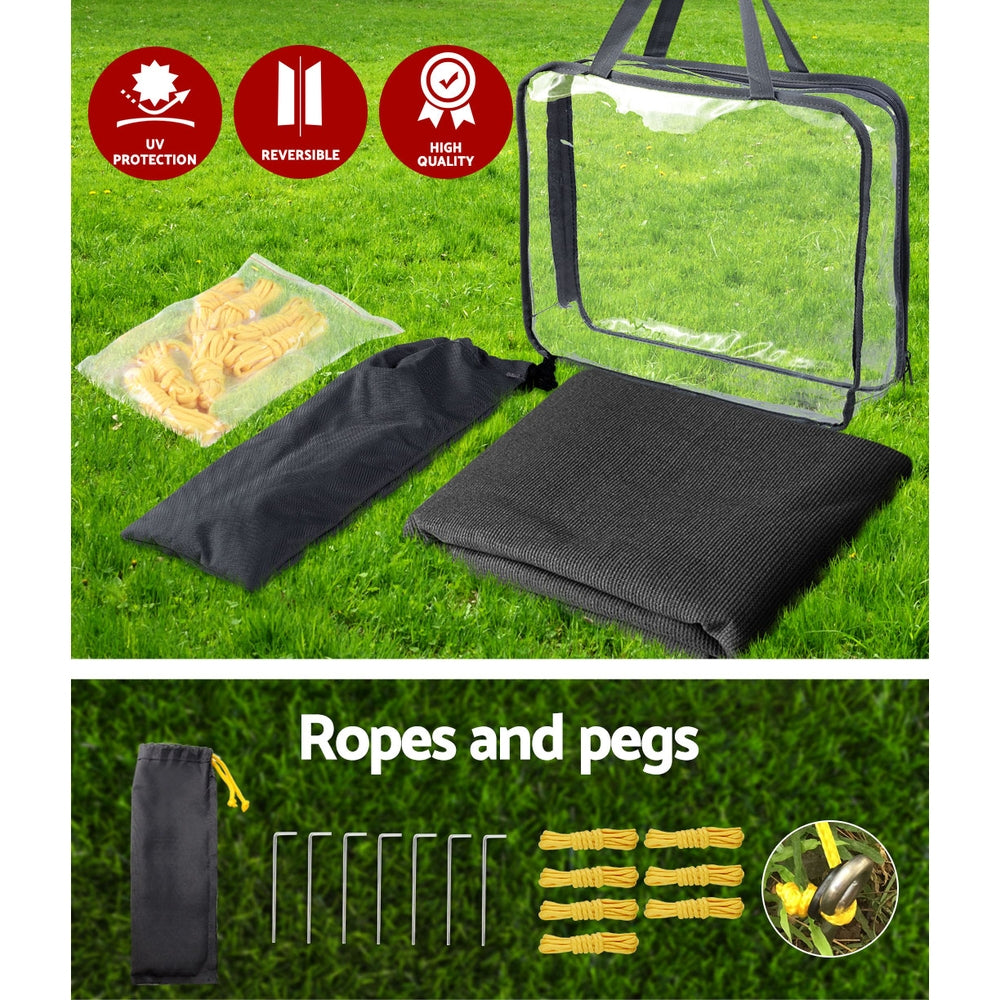 Black Caravan Privacy Screen 1.95 x 2.2M  Wall or Side Sun Shade Roll Out