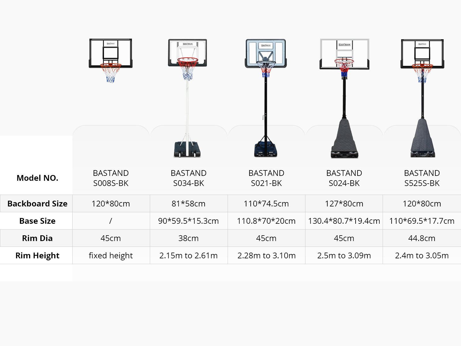 Adjustable Portable Basketball Stand Hoop - 2.61 m