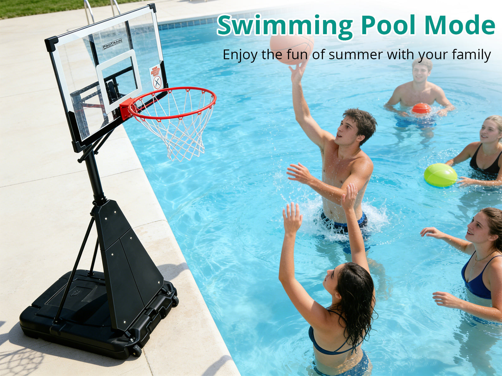Adjustable Portable Basketball Stand Hoop S255W