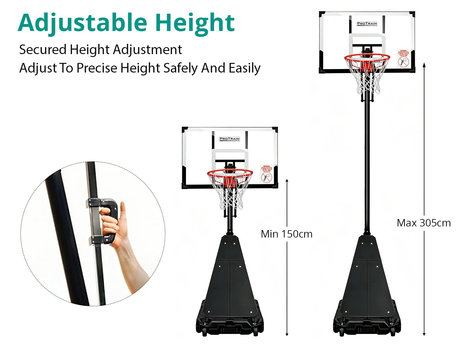 Adjustable Portable Basketball Stand Hoop S255W