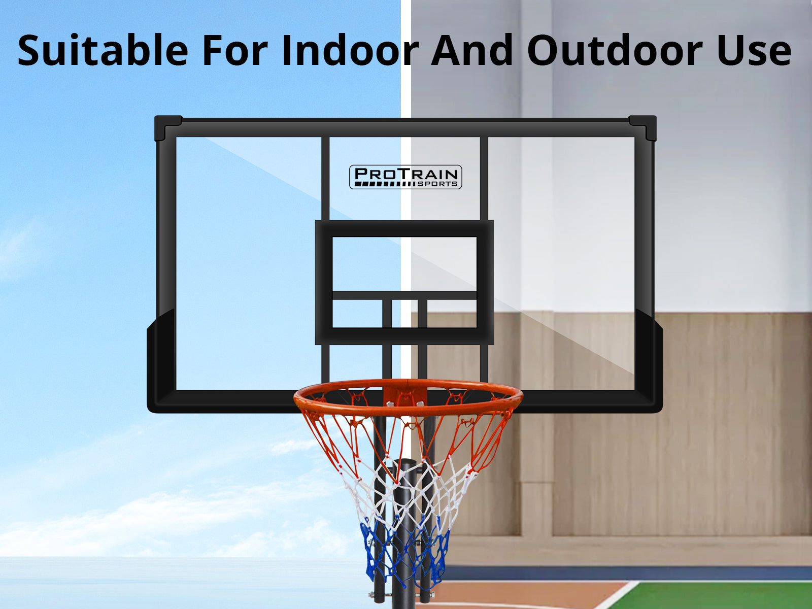 Adjustable Portable Basketball Stand Hoop - 3.05 m