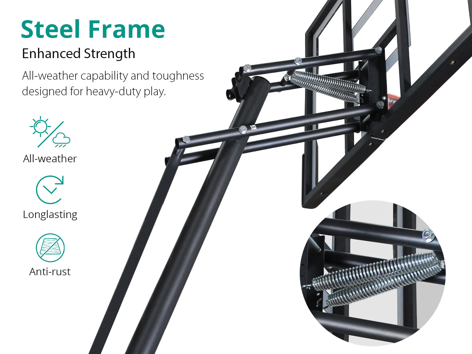 Adjustable Portable Basketball Stand Hoop - 3.05 m