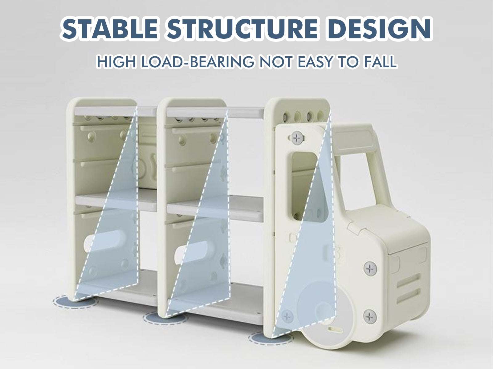 Car Shape Kids Toy Storage Shelf 2x3 - White