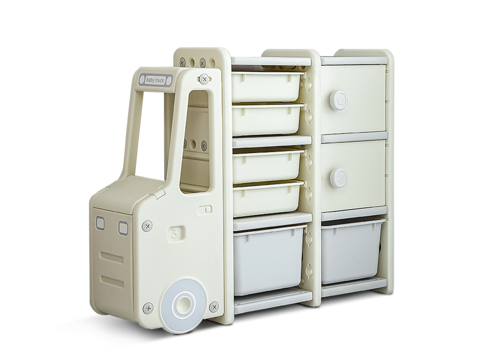 Car Shape Kids Toy Storage Shelf 2x3 - White