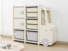 Car Shape Kids Toy Storage Shelf 2x3 - White