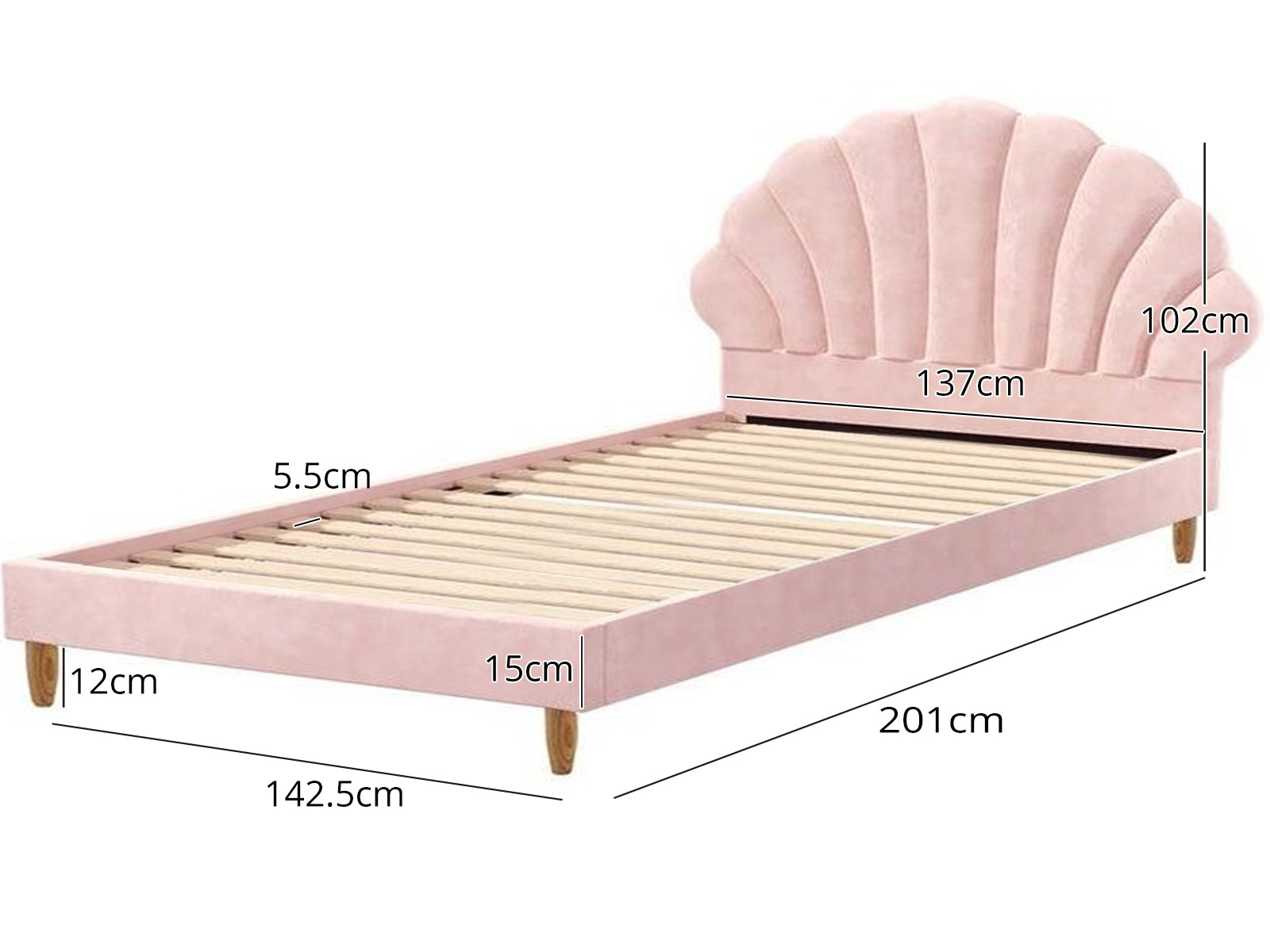 Ariel Princess Bed & Euro Top Mattress K34 - Double