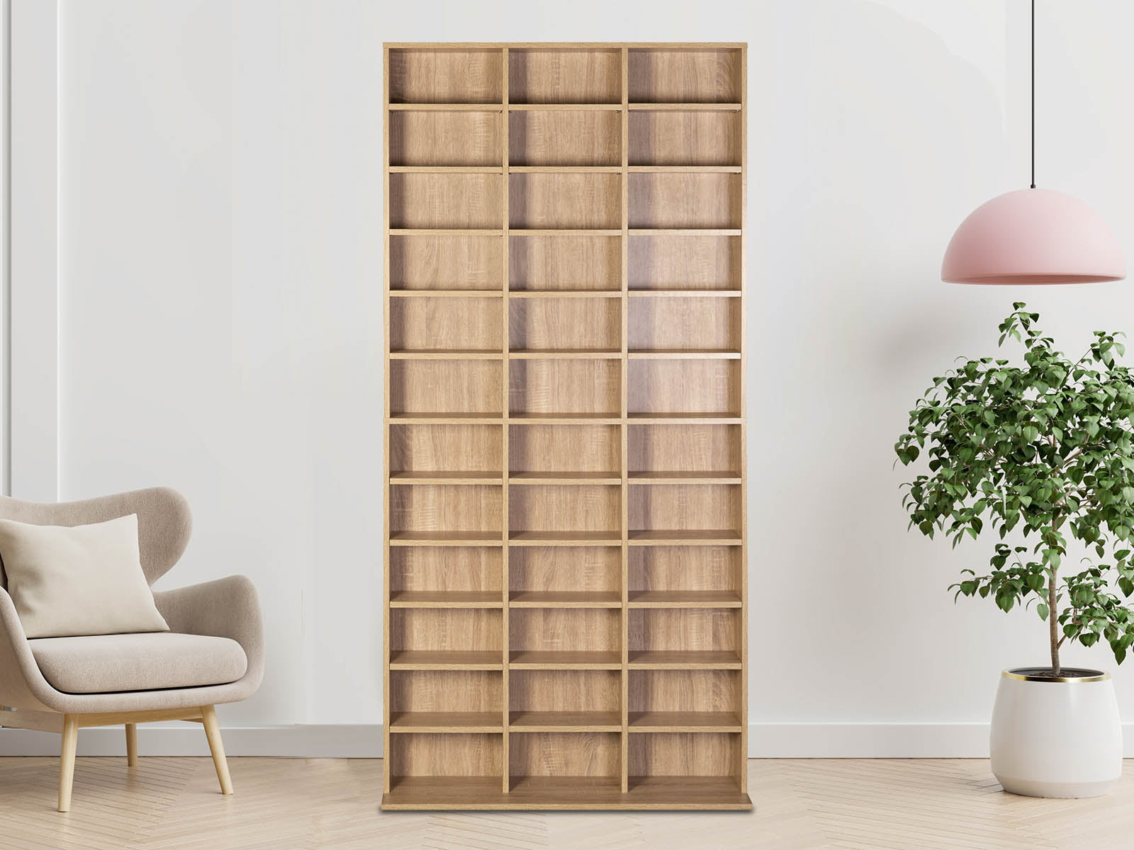 CD/DVD Storage Shelf - Natural Wood
