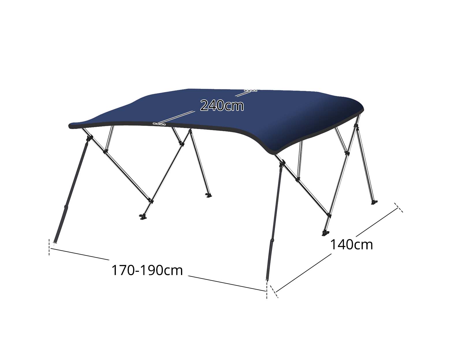 4 Bow Boat Bimini Top 1.7–1.9m – Navy