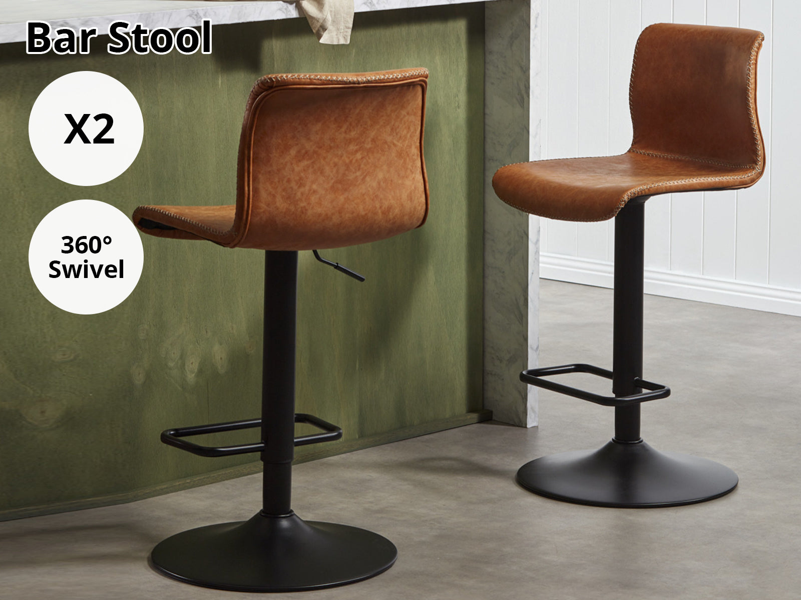 DS Boston Adjustable Bar Stool - Set of 2