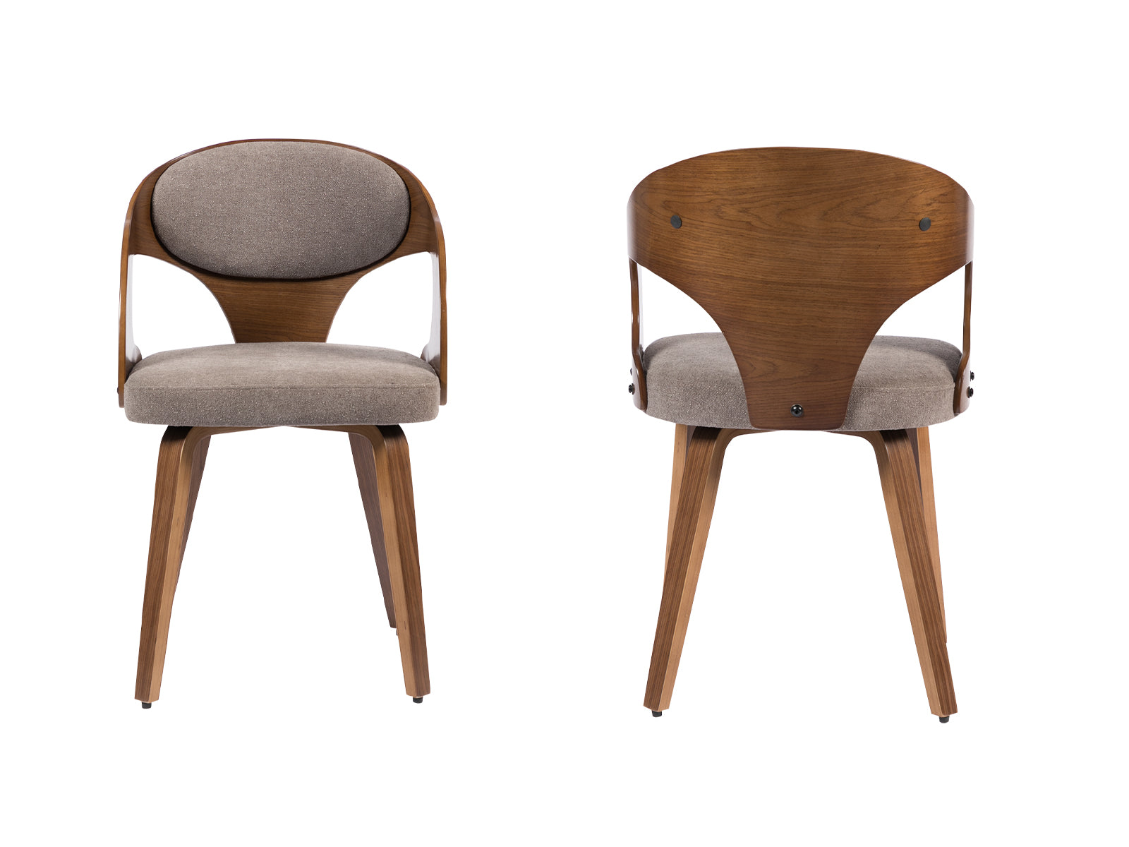 Dining Chair Bentwood Fabric Brown Color