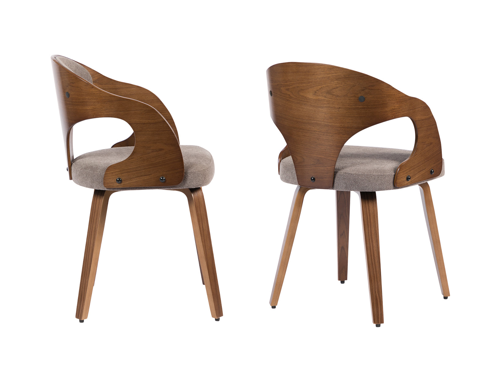 Dining Chair Bentwood Fabric Brown Color