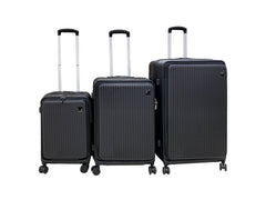 3-Piece Front Open Luggage Set – Black