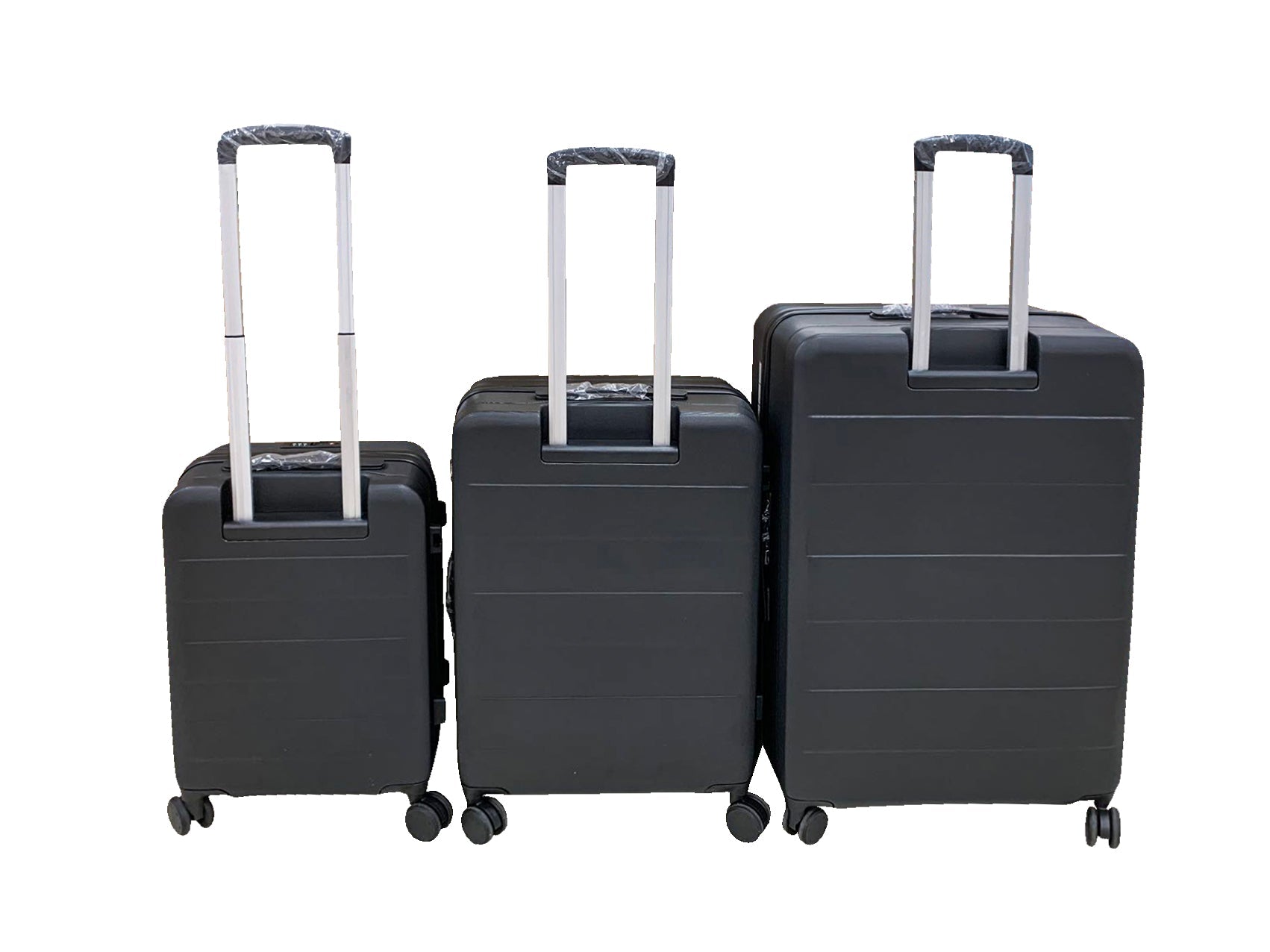 3-Piece Front Open Luggage Set – Black