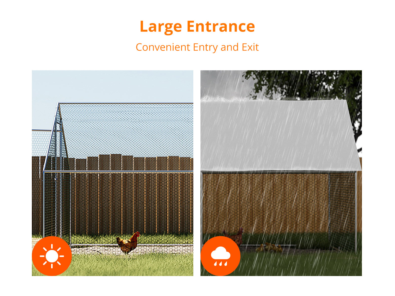 25mm Steel Chicken Coop - 3m x 8m x 2m