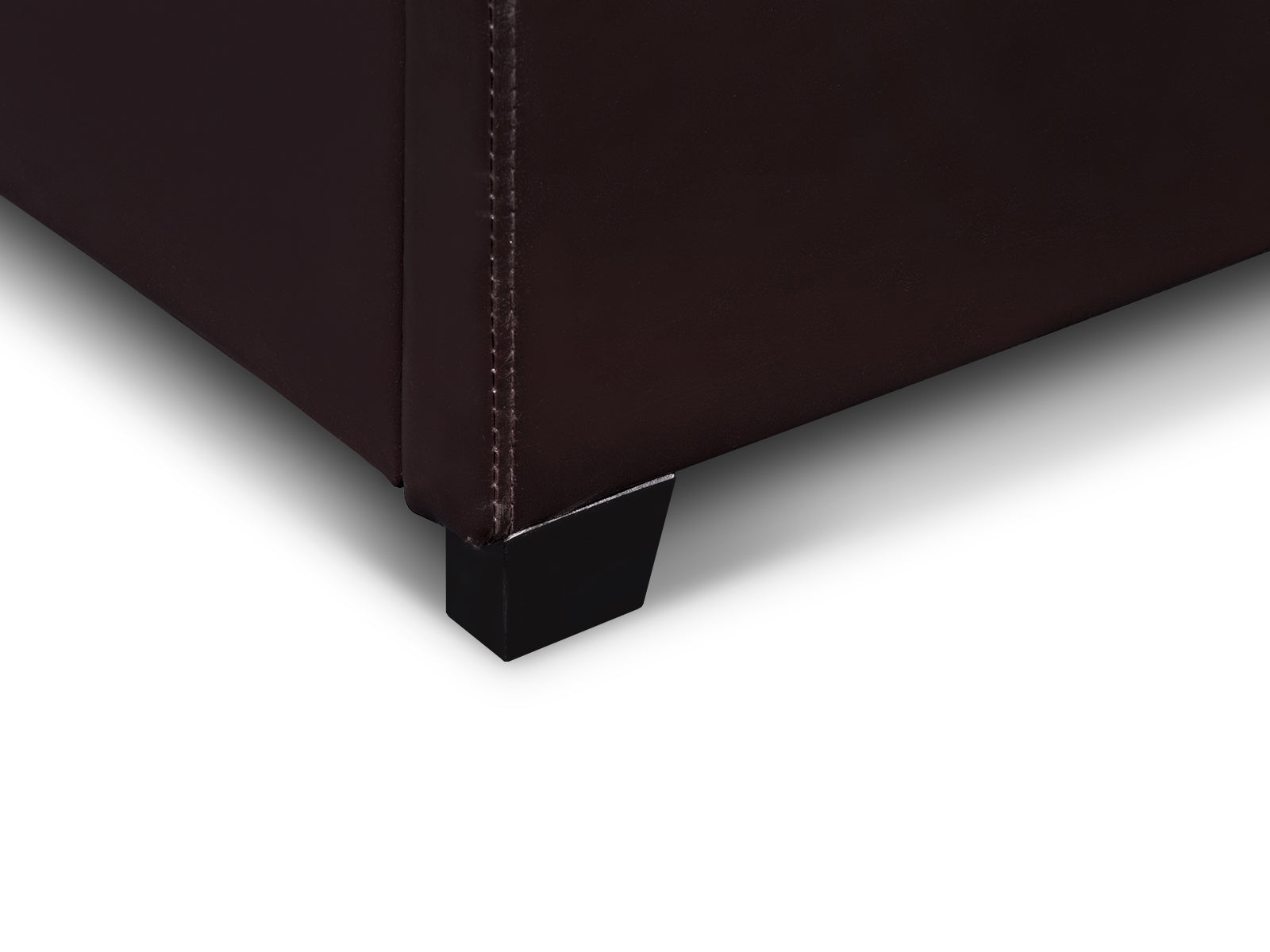Bass Storage Bed Frame PU Dark Brown & K34 Mattress  - Double