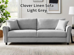 Clover Linen Sofa - Light Grey