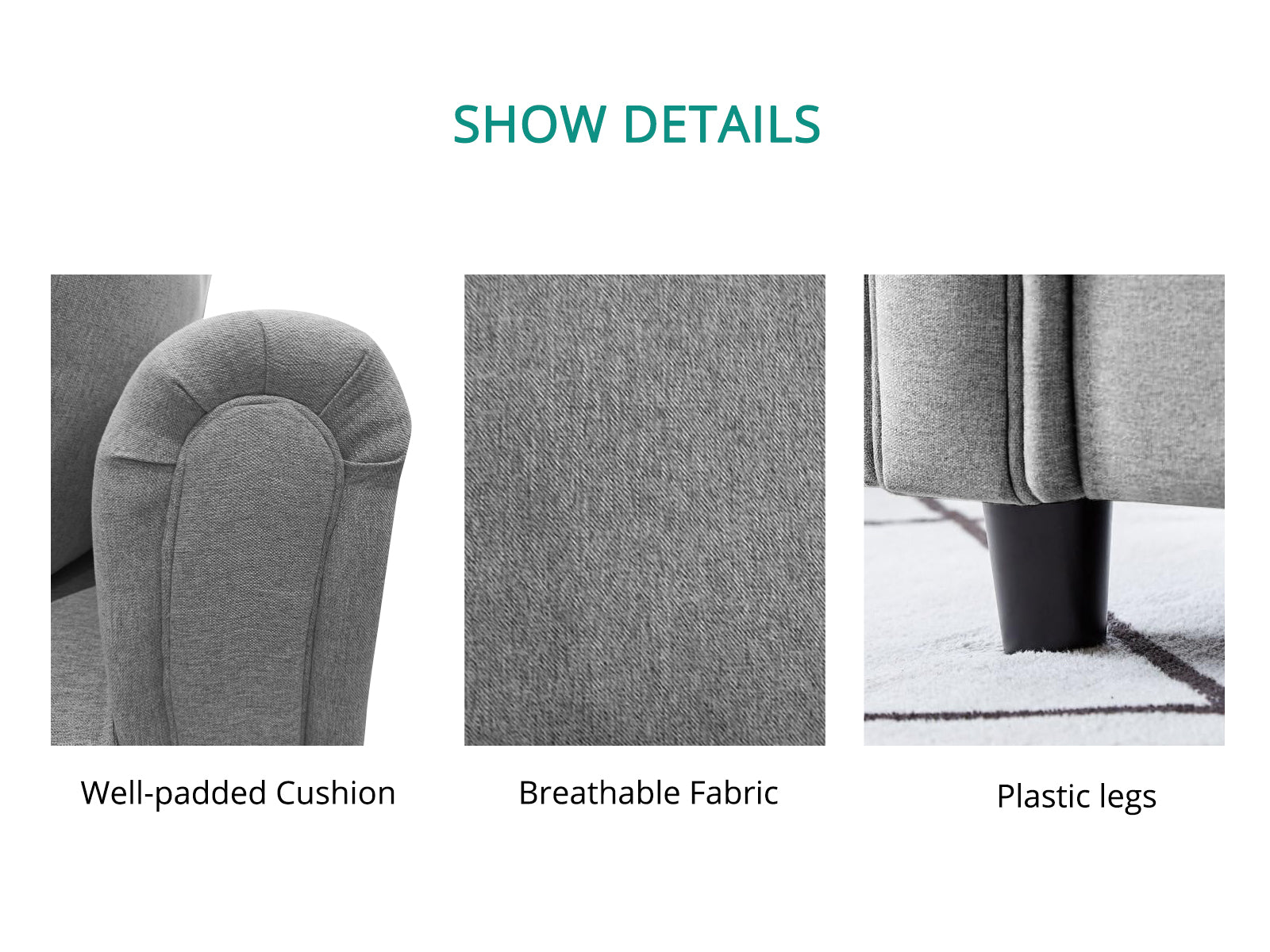 Clover Linen Sofa - Light Grey