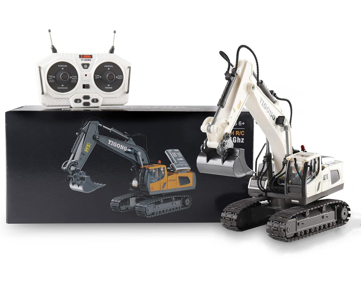 DS BS  11 Channel Remote Control Excavator Toy - White