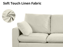 Darius Corner Sofa Linen - Cream