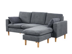 Darius Corner Sofa Linen - Grey