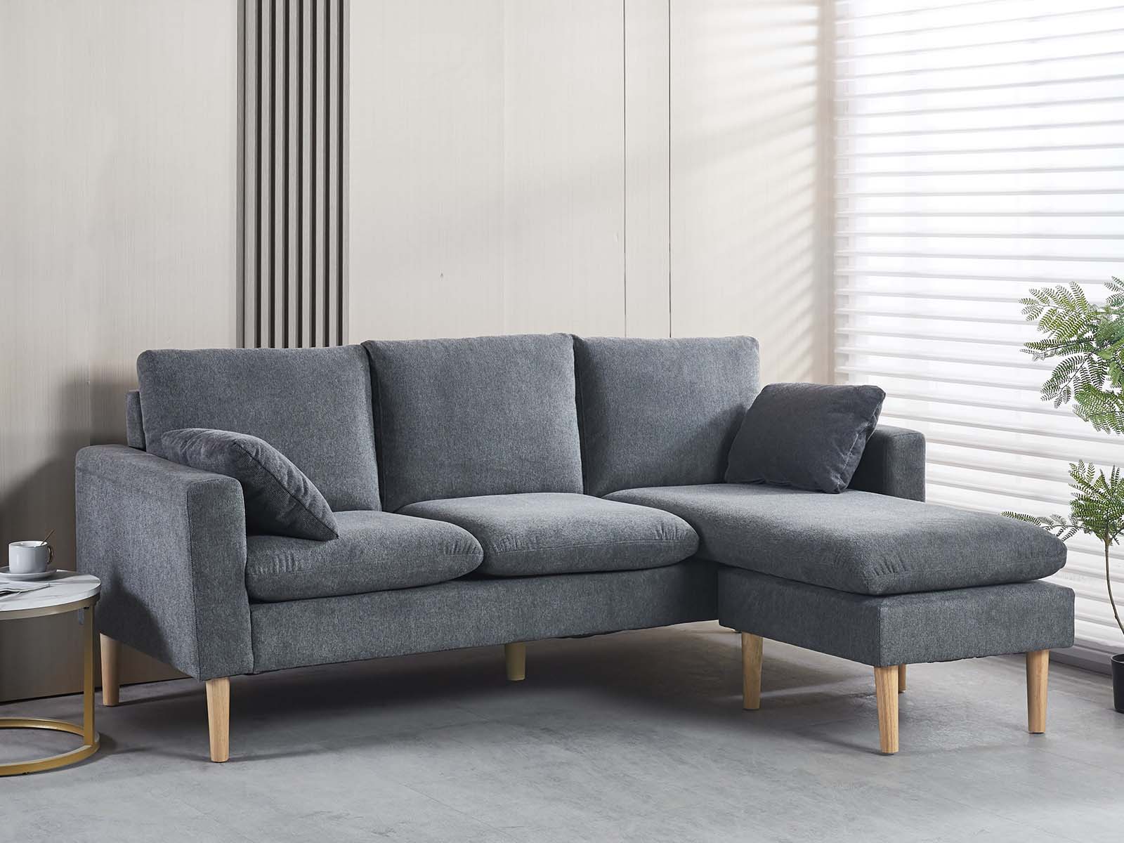 Darius Corner Sofa Linen - Grey