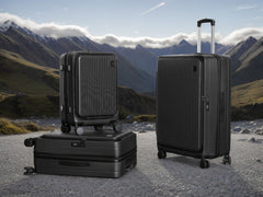 3-Piece Front Open Luggage Set – Black