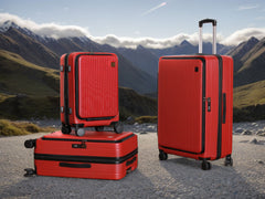 3-Piece Front Open Luggage Set – Wine Red