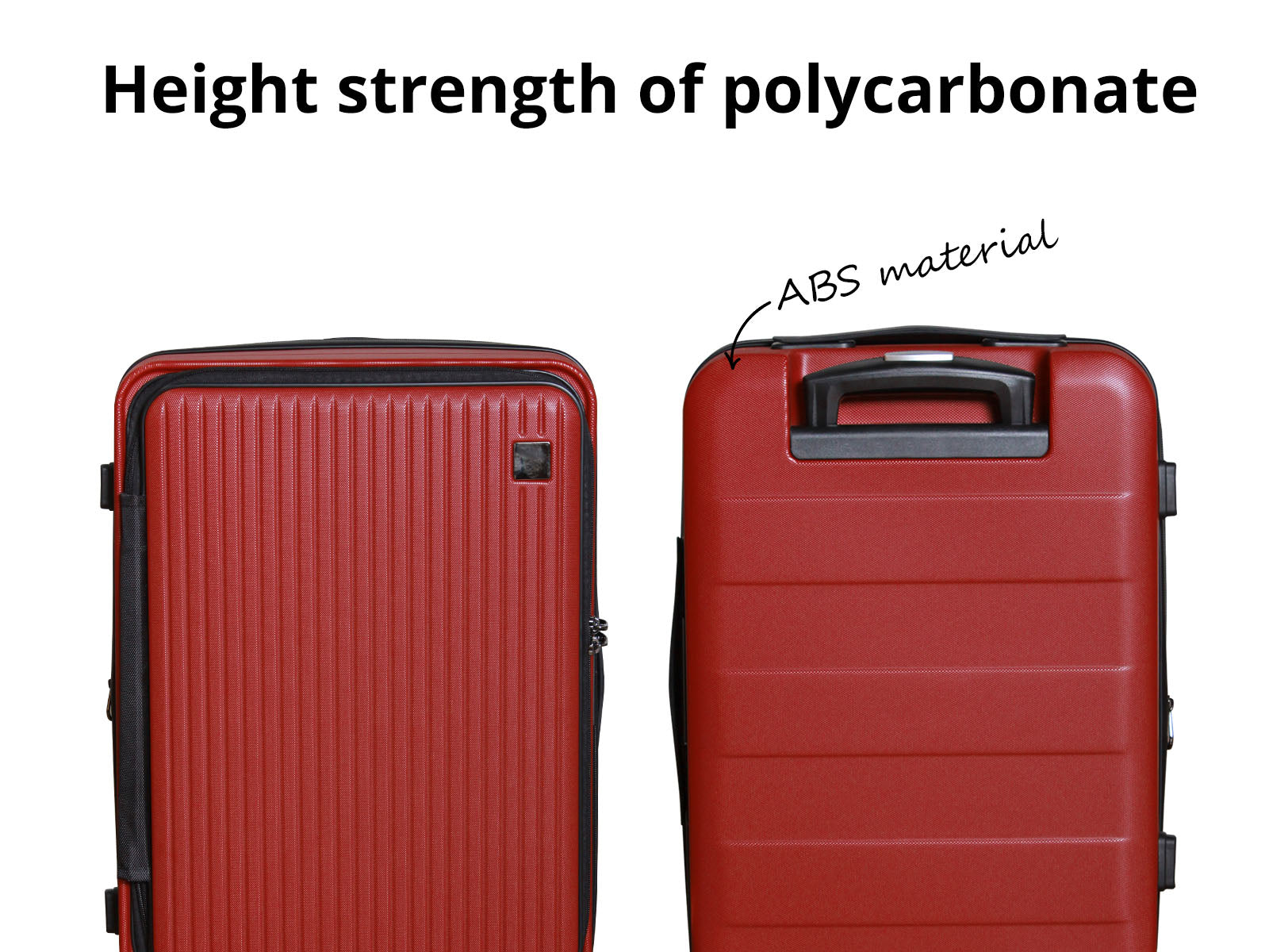 3-Piece Front Open Luggage Set – Wine Red
