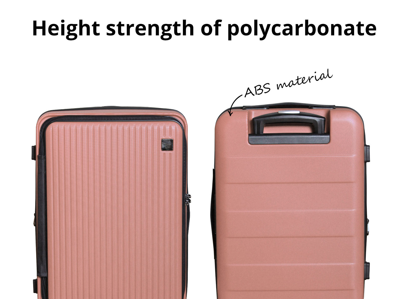 3-Piece Front Open Luggage Set – Rose Gold
